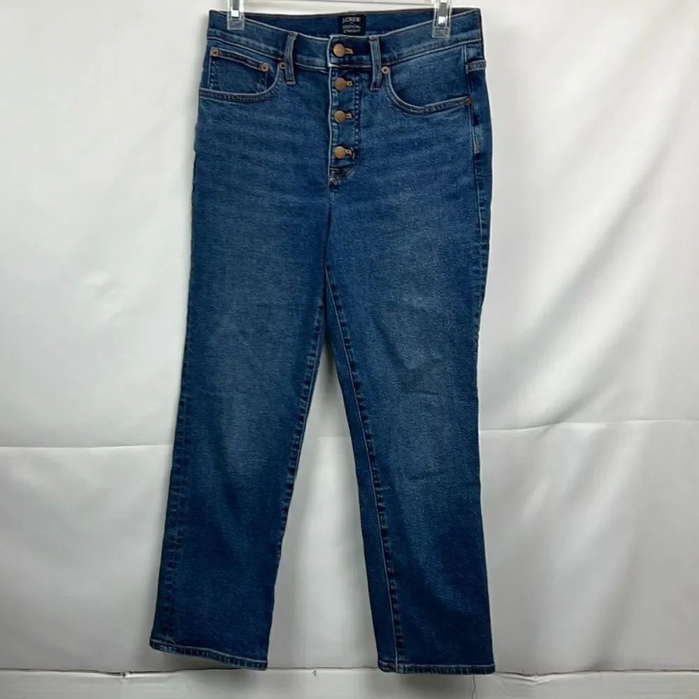 J. crew Factory BX454 Essential Straight Jeans in all-day Stretch NWOT 28 flaw